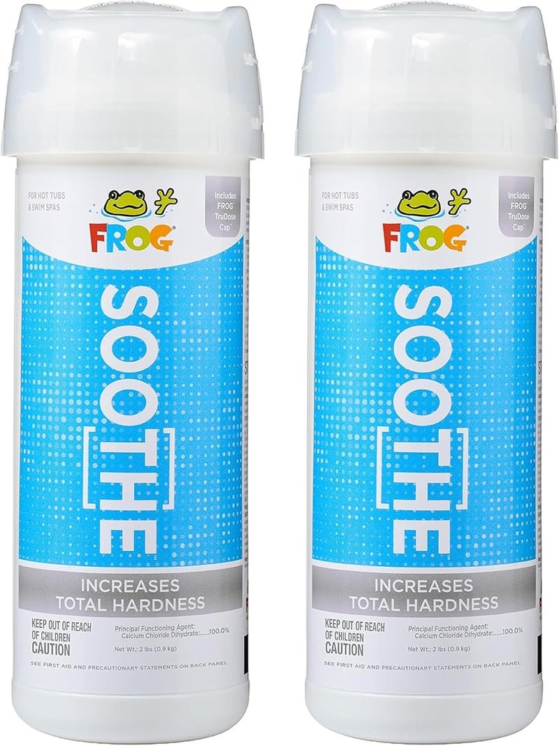 Frog Soothe Calcium Total Hardness Increaser for Hot Tubs and Swim Spas - 2 lb Bottle with TruDose Measuring Cap for Easy Maintenance & Balancing - 2 Pack - Image 1